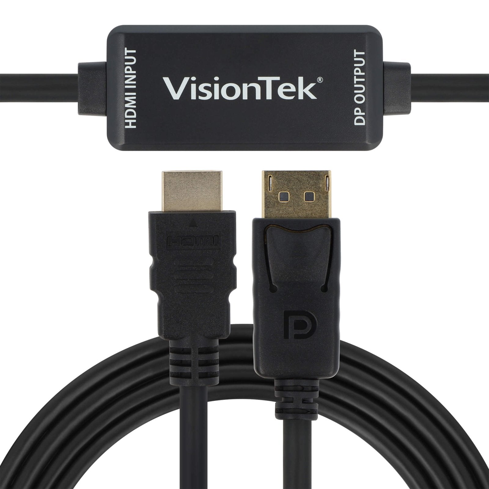 VisionTek.com - VisionTek HDMI to DisplayPort Active Cable | 5 ft (1.5M) | 4K @ 30Hz | HDMI to DP Conversion | Plug & Play | PC, Mac, Monitor Compatible