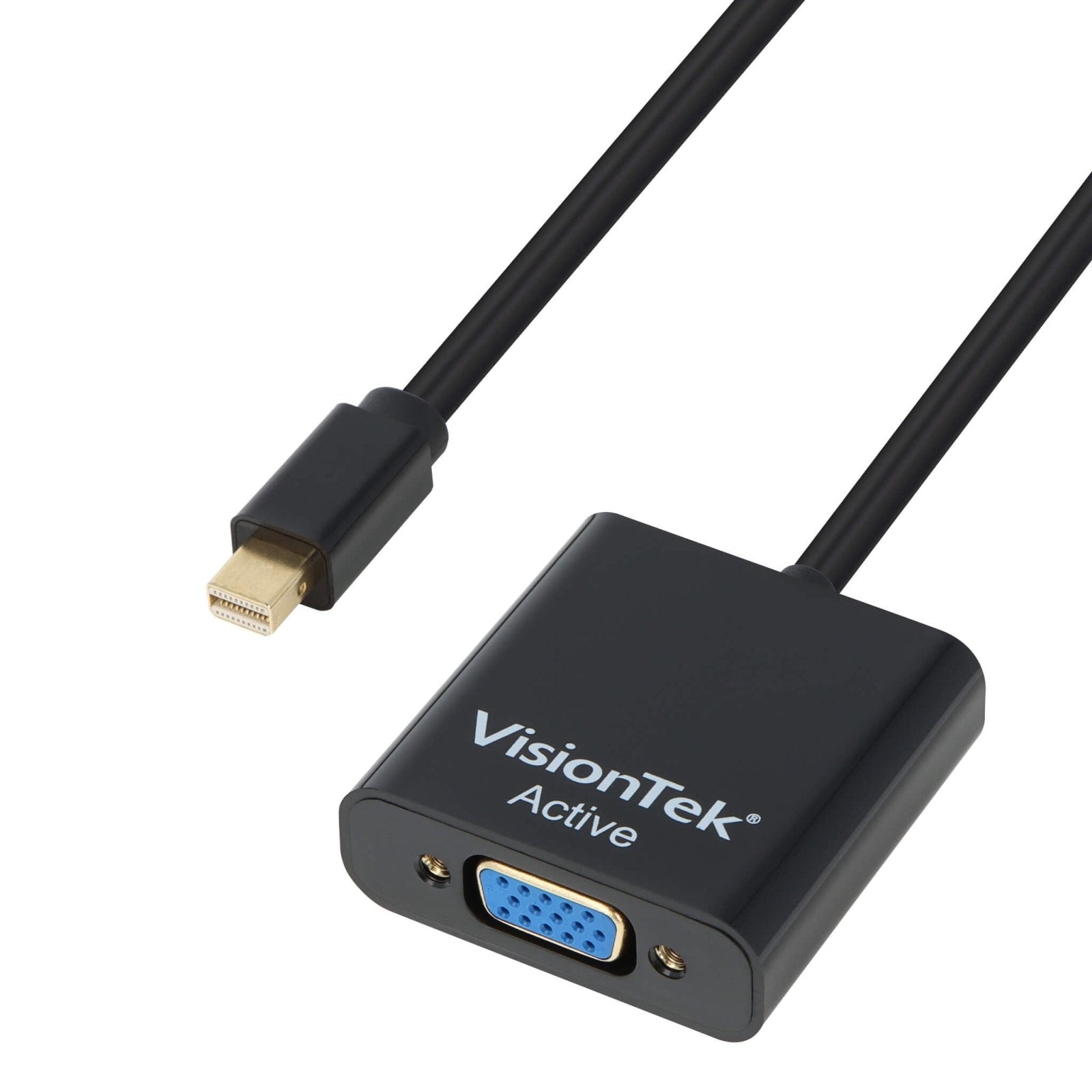 VisionTek.com - VisionTek Mini DisplayPort to VGA Active Adapter | 7in Cable | 1080p Full HD | Compatible with Mac, PC, Laptops, Projectors