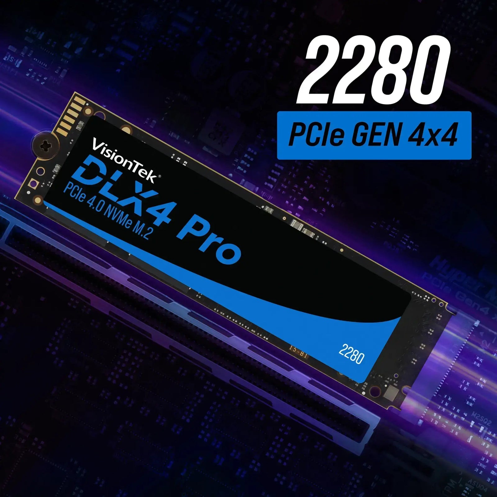 VisionTek.com - VisionTek SSD - 4TB DLX4 Pro M.2 2280 | PCIe Gen4 NVMe | Up to 7415MB/s | DDR4 Cache | Opal 2.0 Self - Encrypting Drive