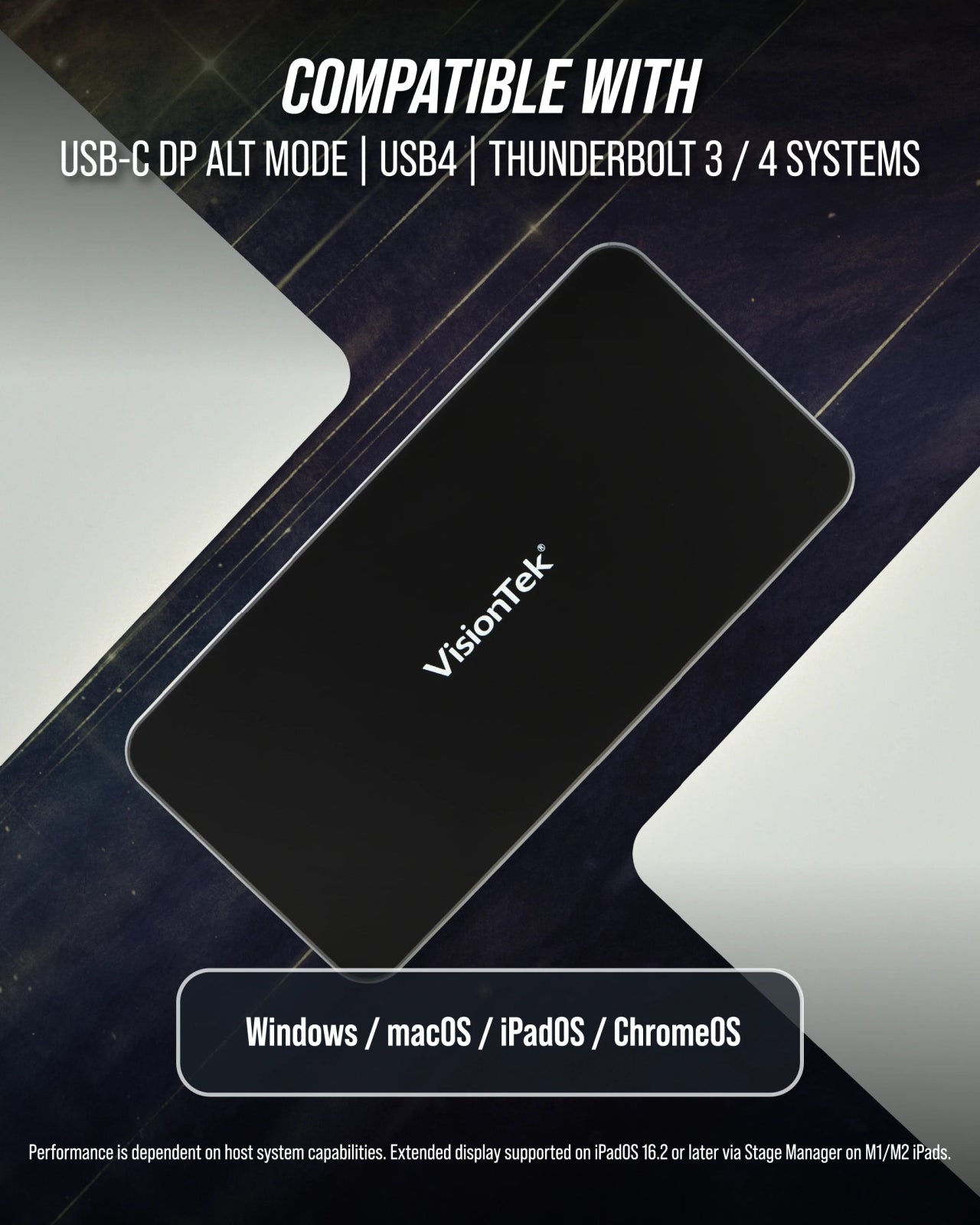 VisionTek.com - VisionTek VT350 USB - C Portable Docking Station | Dual Display | DP Alt Mode | 100W Power Delivery | USB - A, USB - C, Ethernet | Windows, Mac, ChromeOS Compatible