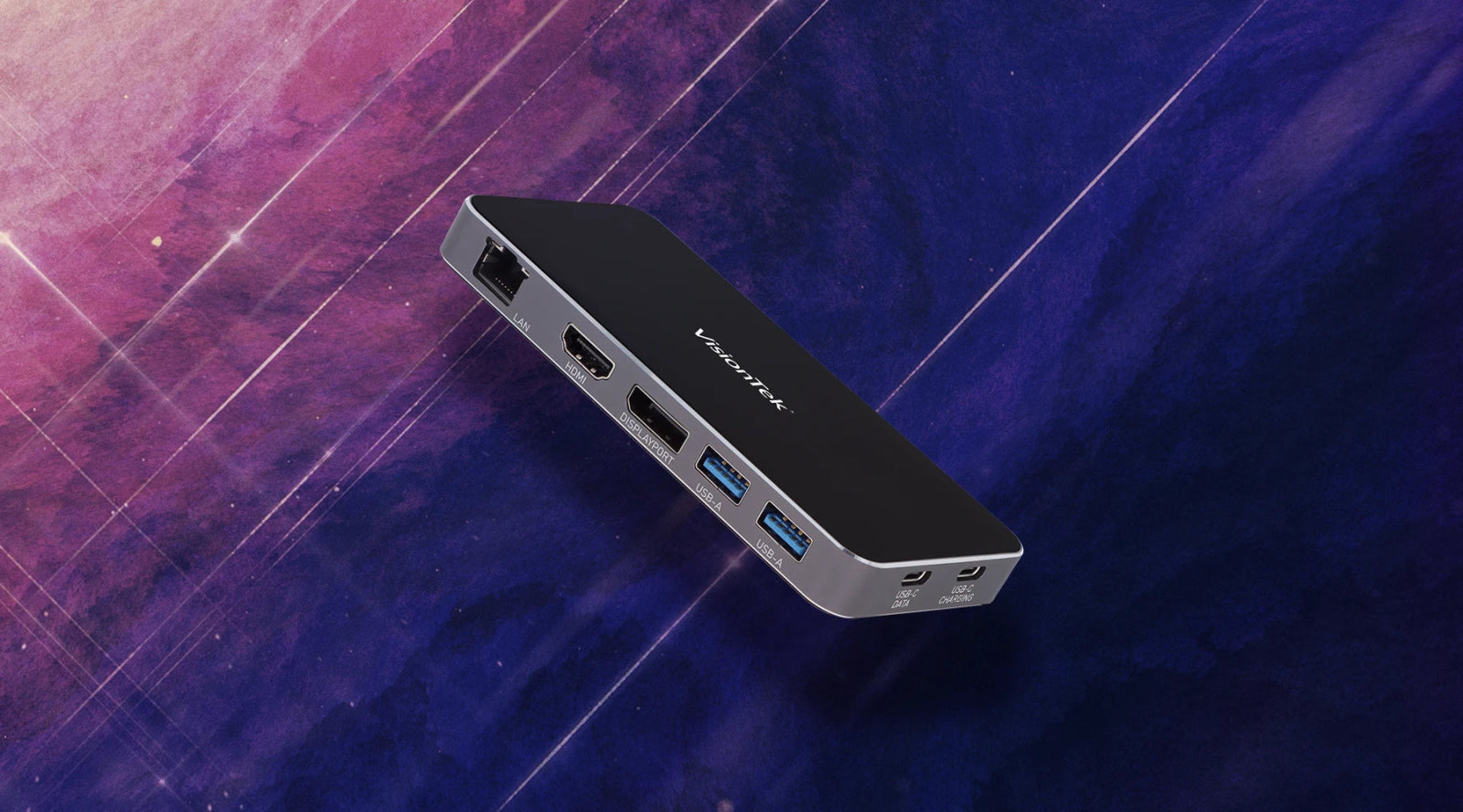 VisionTek.com - VisionTek VT400 USB - C Portable Docking Station | Dual Display | DP Alt Mode | 100W Power Delivery | USB - A, USB - C, Ethernet | Windows, Mac, ChromeOS Compatible