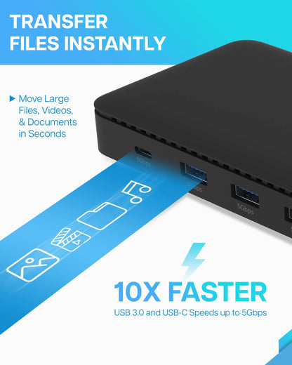 VisionTek.com - VisionTek VT4600DL Universal Dual 4K Docking Station 100W Charging (USB - A, USB - C)