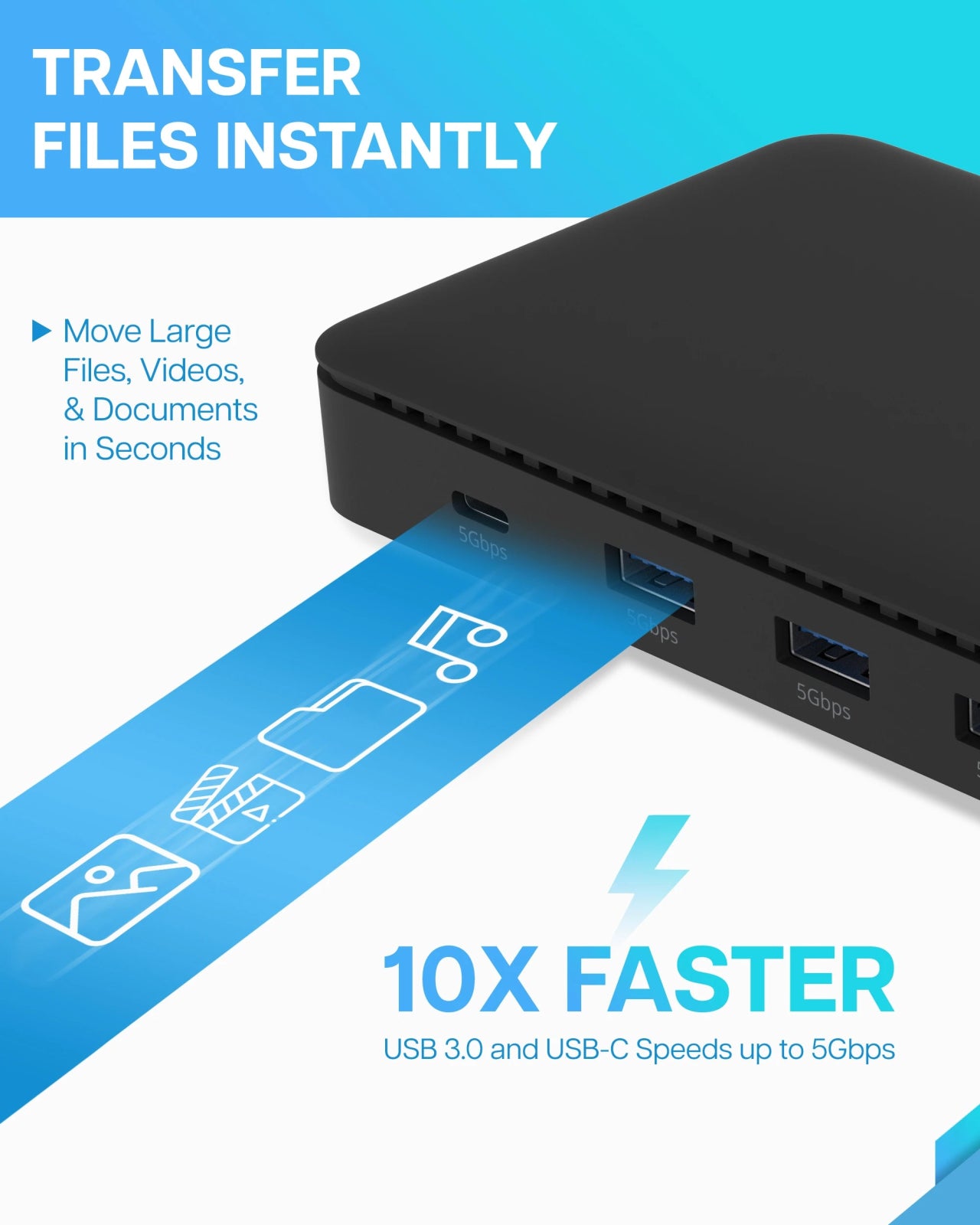 VisionTek.com - VisionTek VT4600DL Universal Dual 4K Docking Station 100W Charging (USB - A, USB - C)