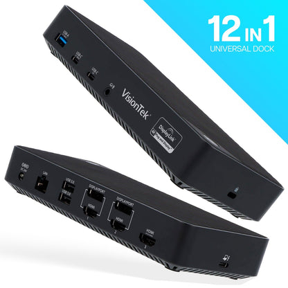 VisionTek.com - VisionTek VT7000 Triple Display 4K Docking Station - Refurbished | 100W Power Delivery | USB - C & USB - A | Universal Compatibility