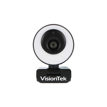 VisionTek.com - VTWC40 1080p Autofocus Webcam | Built - In Ring Light | 60FPS | Dual Mic | Privacy Cover | USB 2.0 | Plug - and - Play | PC, Mac, Chromebook Compatible