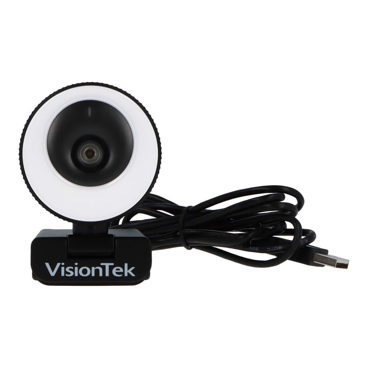 VisionTek.com - VTWC40 1080p Autofocus Webcam | Built - In Ring Light | 60FPS | Dual Mic | Privacy Cover | USB 2.0 | Plug - and - Play | PC, Mac, Chromebook Compatible