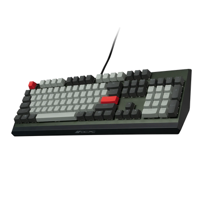 VisionTek.com - OCPC KR1 Gaming Mechanical Keyboard | Gateron Red Switches | Full Size 104 - Key | RGB Backlit | Aluminum Top | PC & Gaming Compatible