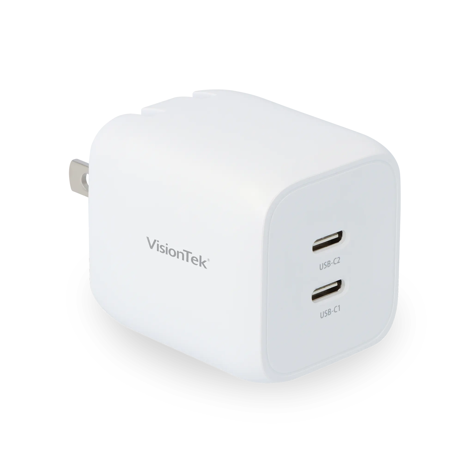 VisionTek.com - VisionTek 45W GaN USB - C Wall Charger | 2 - Port | Fast Charge PD 3.0 | Dual USB - C | 45W Power Delivery | Compatible with iPhone, iPad, MacBook, Galaxy, Pixel, and USB - C Devices