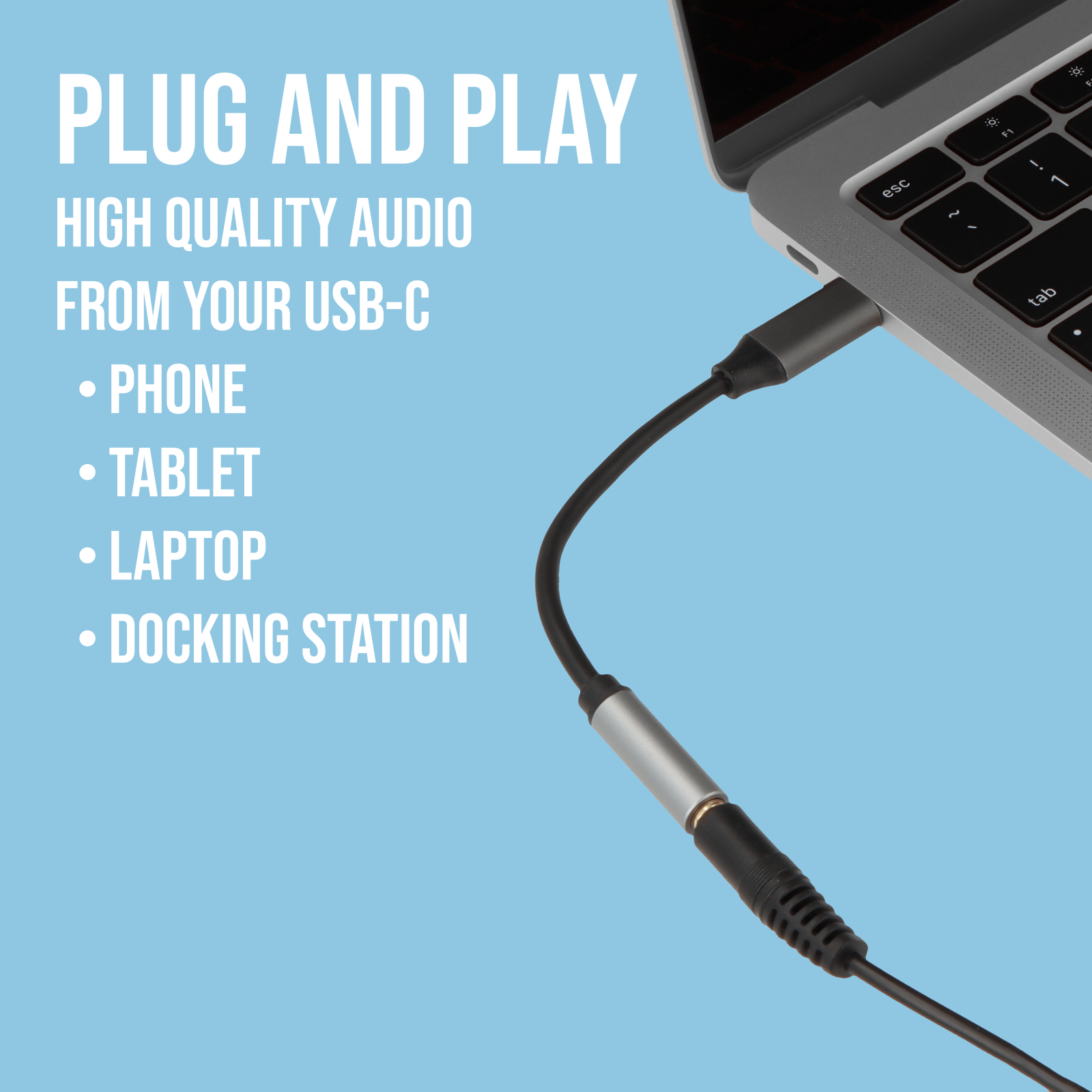 VisionTek.com - VisionTek USB - C to 3.5mm Aux Adapter | Headphone Jack Converter | High - Fidelity Audio | Plug & Play | USB - C to Aux