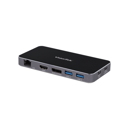 VisionTek.com - VisionTek VT400 USB - C Portable Docking Station | Dual Display | DP Alt Mode | 100W Power Delivery | USB - A, USB - C, Ethernet | Windows, Mac, ChromeOS Compatible