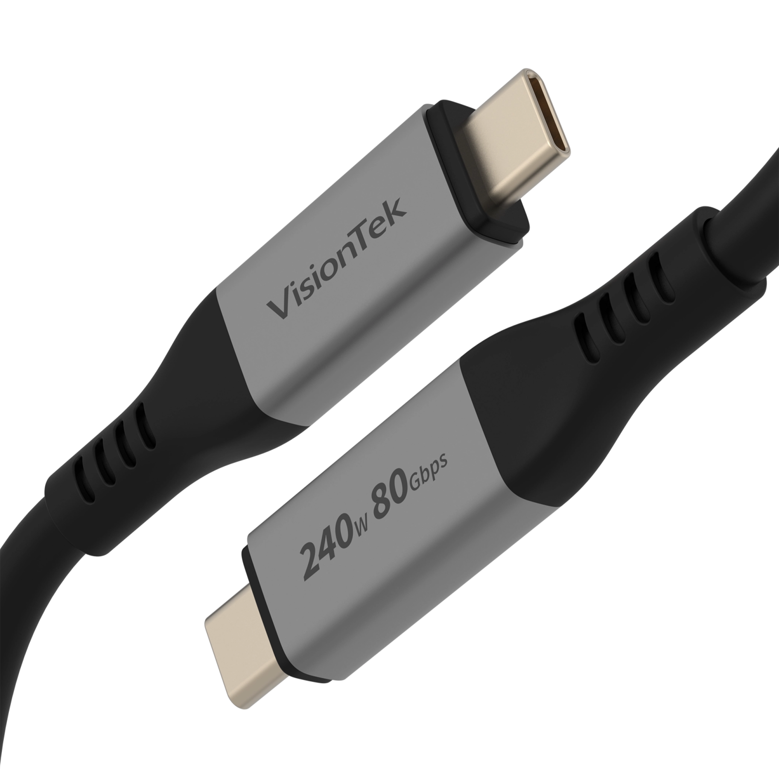 VisionTek.com - VisionTek USB4 Cable | 4.9ft (1.5m) | 240W Power Delivery | 80Gbps Data Transfer | 16K Video | Compatible with USB4, USB - C, Thunderbolt 3/4/5 Devices